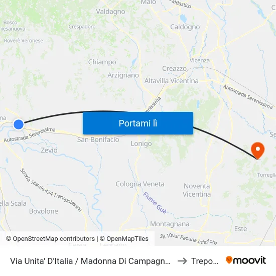 Via Unita' D'Italia / Madonna Di Campagna A to Treponti map