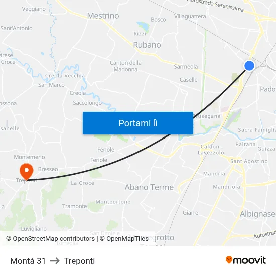Montà 31 to Treponti map
