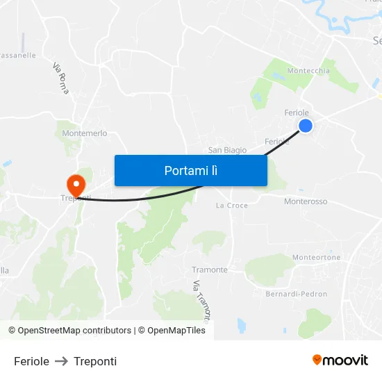 Feriole to Treponti map