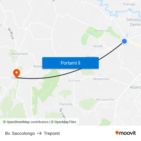 Bv. Saccolongo to Treponti map