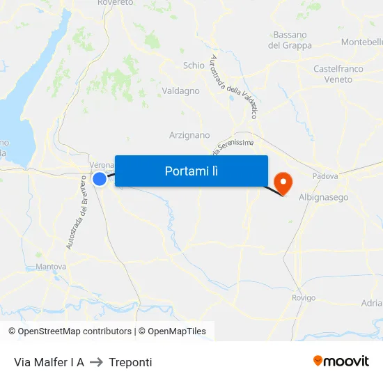 Via Malfer I A to Treponti map