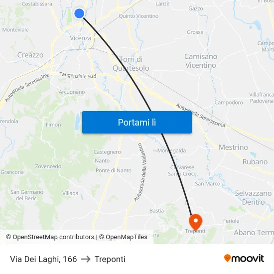 Via Dei Laghi, 166 to Treponti map