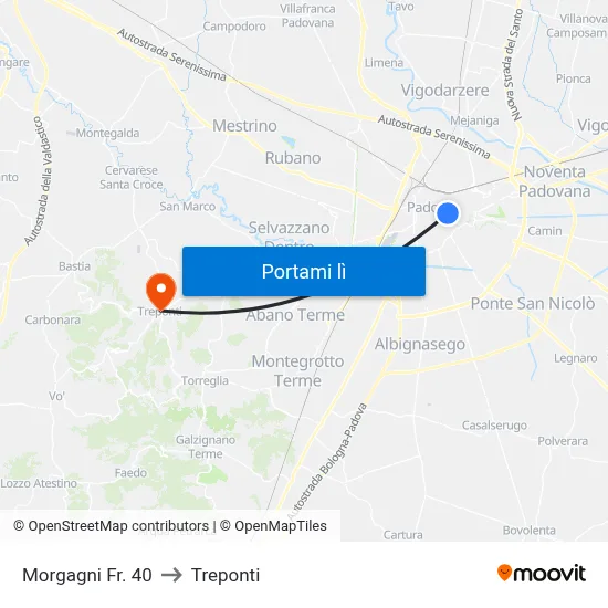 Morgagni Fr. 40 to Treponti map
