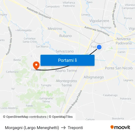 Morgagni (Largo Meneghetti) to Treponti map