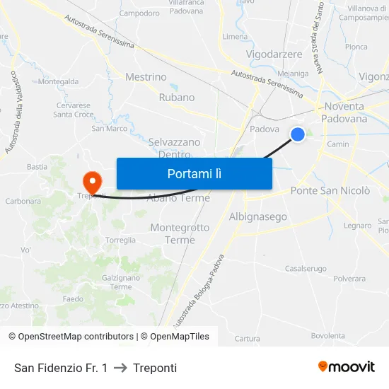 San Fidenzio Fr. 1 to Treponti map