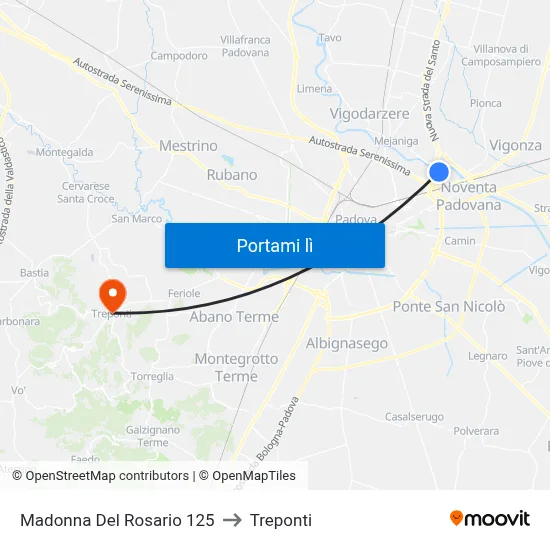 Madonna Del Rosario 125 to Treponti map