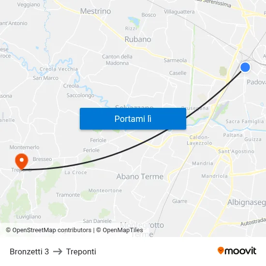 Bronzetti 3 to Treponti map