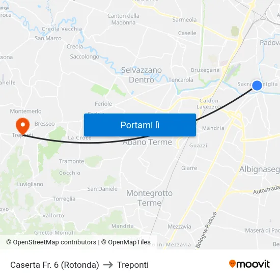 Caserta Fr. 6 (Rotonda) to Treponti map