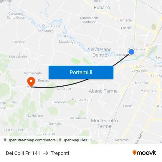 Dei Colli Fr. 141 to Treponti map