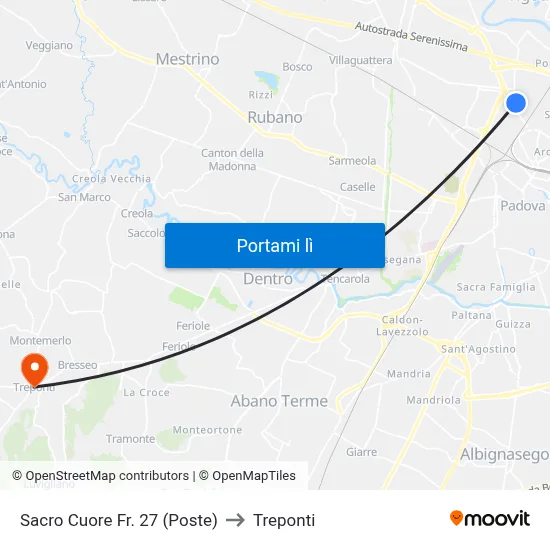 Sacro Cuore Fr. 27  (Poste) to Treponti map