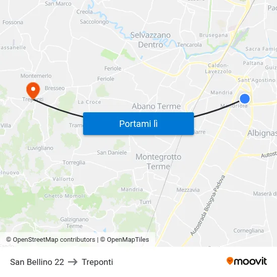 San Bellino 22 to Treponti map