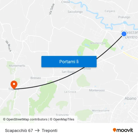 Scapacchiò 67 to Treponti map