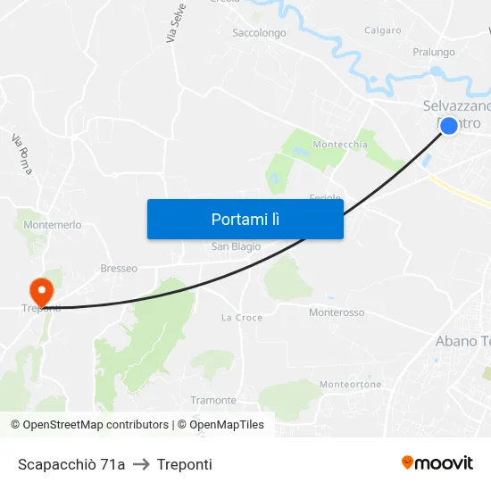 Scapacchiò 71a to Treponti map