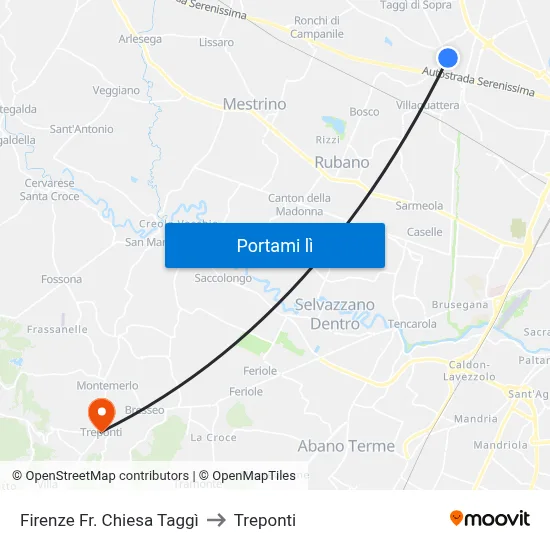 Firenze Fr. Chiesa Taggì to Treponti map