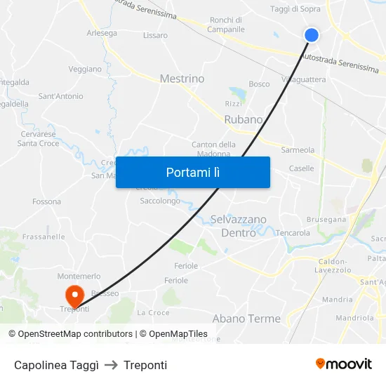 Capolinea Taggì to Treponti map