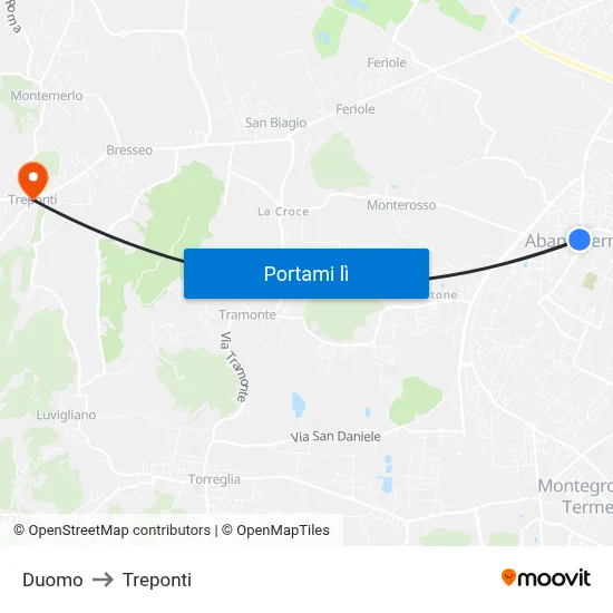 Duomo to Treponti map