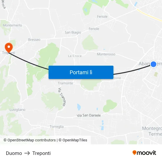 Duomo to Treponti map