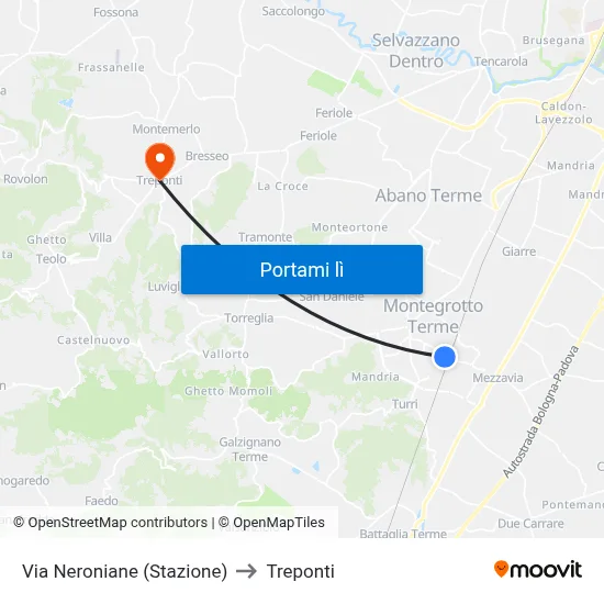 Via Neroniane (Stazione) to Treponti map