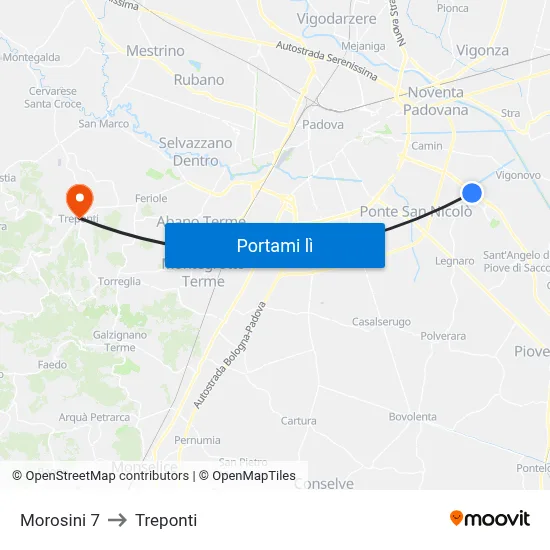 Morosini 7 to Treponti map