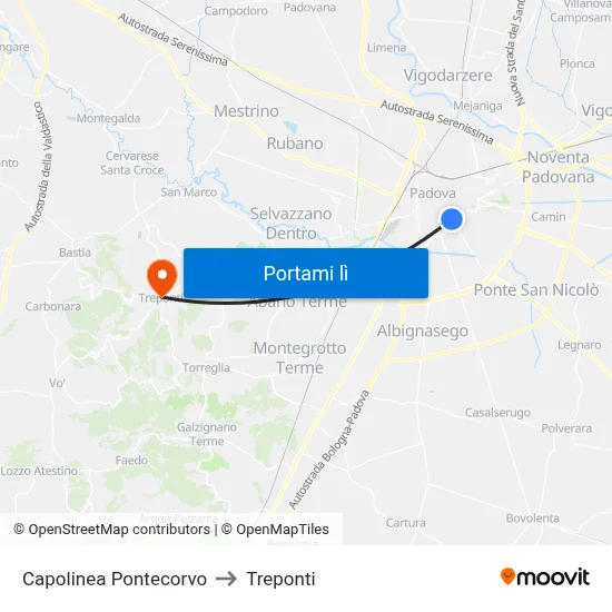 Capolinea Pontecorvo to Treponti map