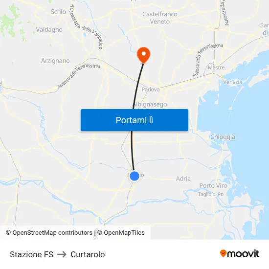 Stazione FS to Curtarolo map