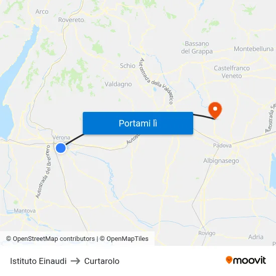 Istituto Einaudi to Curtarolo map