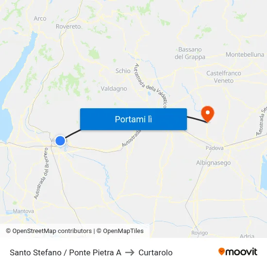 Santo Stefano / Ponte Pietra A to Curtarolo map