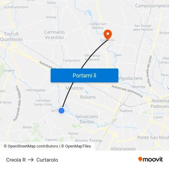 Creola R to Curtarolo map