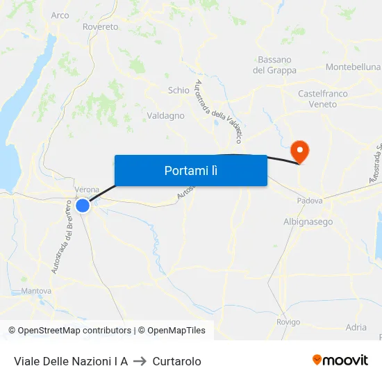 Viale Delle Nazioni I A to Curtarolo map