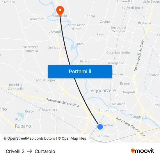 Crivelli 2 to Curtarolo map