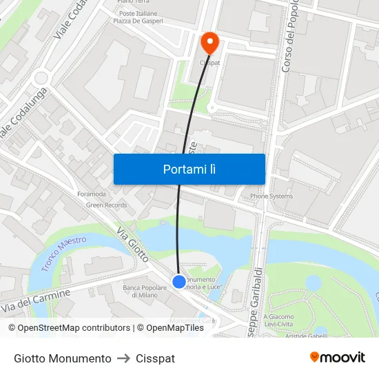 Giotto Monumento to Cisspat map