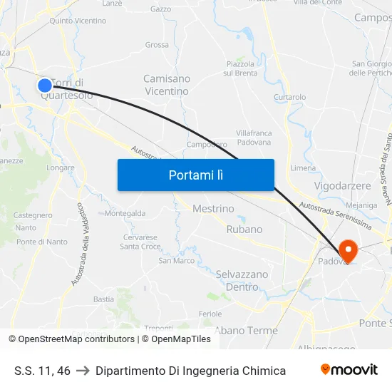 S.S. 11, 46 to Dipartimento Di Ingegneria Chimica map