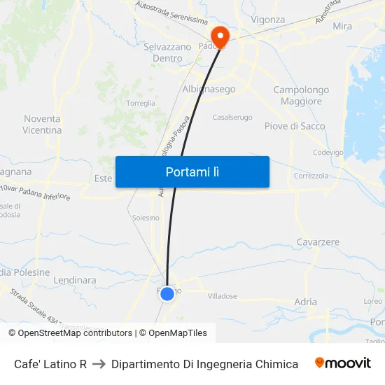 Cafe' Latino R to Dipartimento Di Ingegneria Chimica map