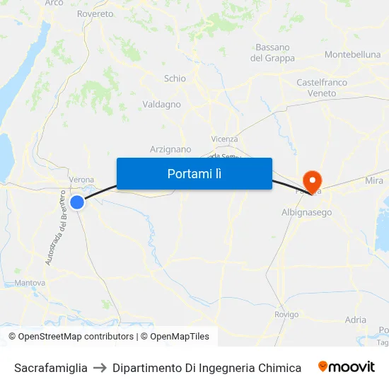 Sacrafamiglia to Dipartimento Di Ingegneria Chimica map