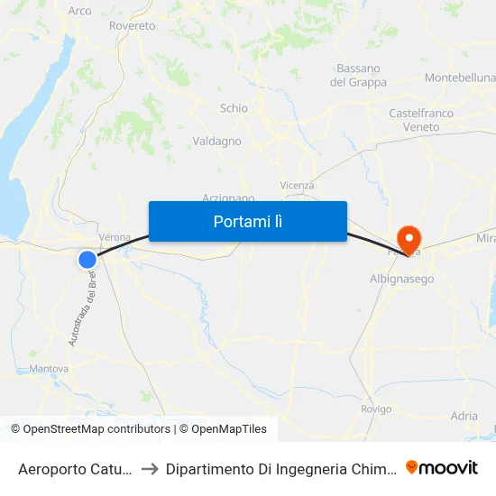 Aeroporto Catullo to Dipartimento Di Ingegneria Chimica map