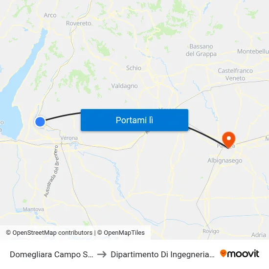 Domegliara Campo Sportivo to Dipartimento Di Ingegneria Chimica map