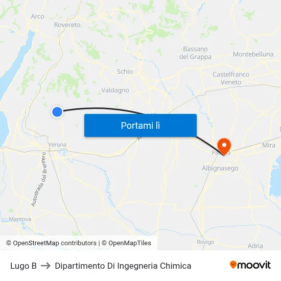 Lugo B to Dipartimento Di Ingegneria Chimica map