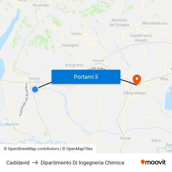 Cadidavid to Dipartimento Di Ingegneria Chimica map