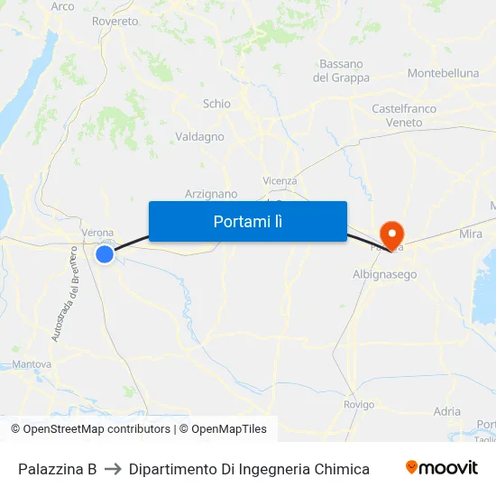 Palazzina B to Dipartimento Di Ingegneria Chimica map