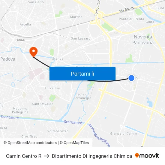 Camin Centro R to Dipartimento Di Ingegneria Chimica map