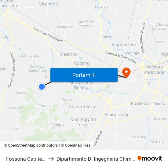 Fossona Capitello to Dipartimento Di Ingegneria Chimica map