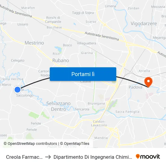 Creola Farmacia to Dipartimento Di Ingegneria Chimica map