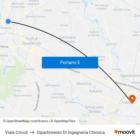 Viale Cricoli to Dipartimento Di Ingegneria Chimica map