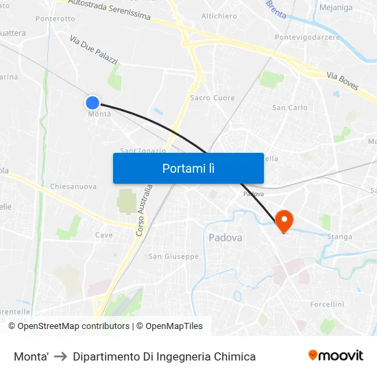 Monta' to Dipartimento Di Ingegneria Chimica map