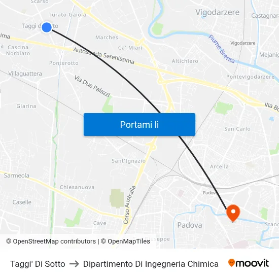 Taggi' Di Sotto to Dipartimento Di Ingegneria Chimica map
