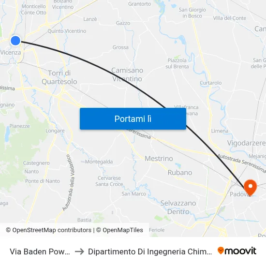 Via Baden Powell to Dipartimento Di Ingegneria Chimica map