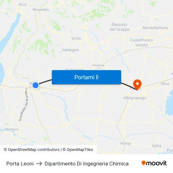 Porta Leoni to Dipartimento Di Ingegneria Chimica map