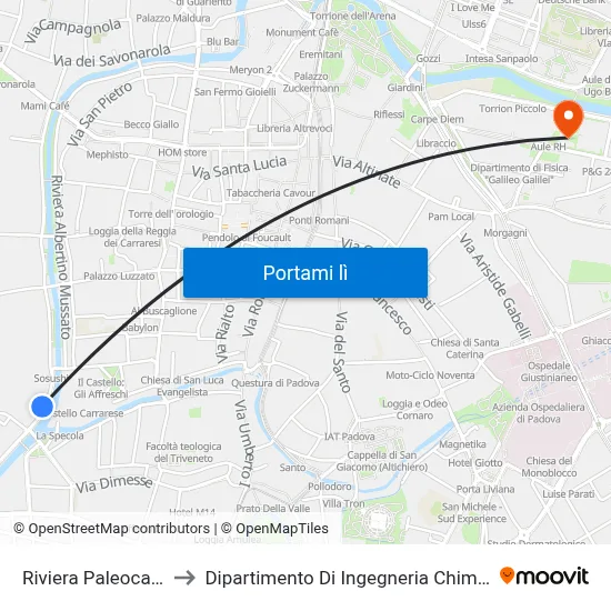 Riviera Paleocapa to Dipartimento Di Ingegneria Chimica map