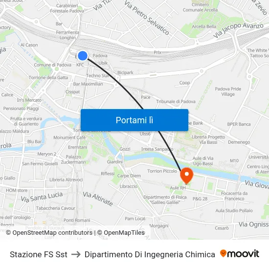 Stazione FS Sst to Dipartimento Di Ingegneria Chimica map