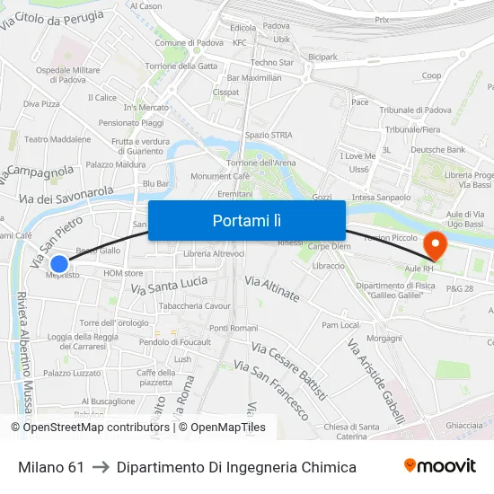 Milano 61 to Dipartimento Di Ingegneria Chimica map